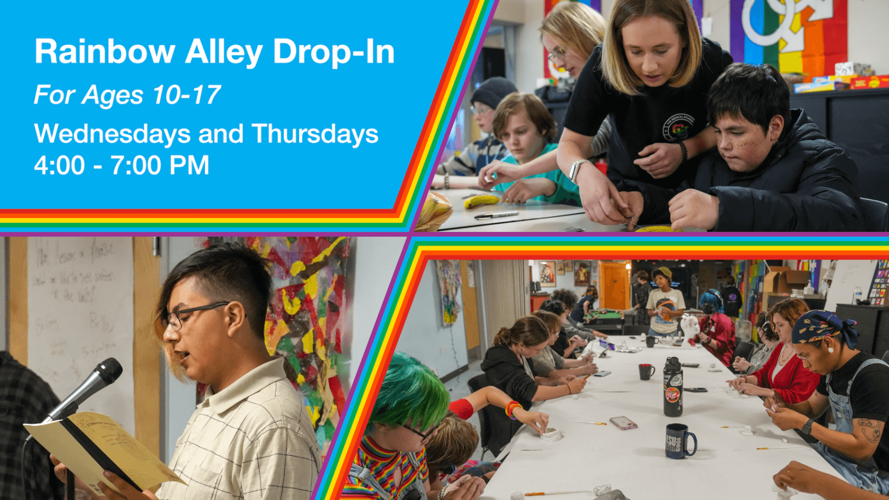 Rainbow Alley Drop In - Every Wednesday and Thursday, 4:00 - 7:00 PM