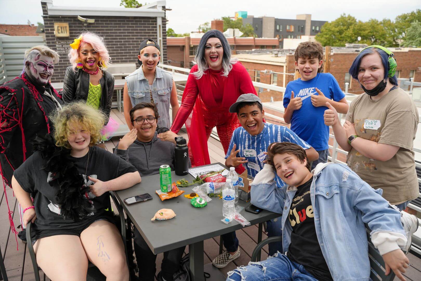 Rainbow Alley youth attend a drag workshop during Summer Academy