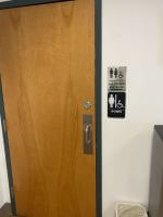 Bathroom able to be locked from the inside with one person in there