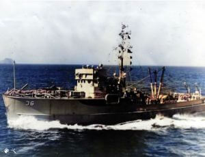 The U.S.S. Swallow, AMS 36. This ship was Ken Felt's home from 1951-1952 during the Korean War.