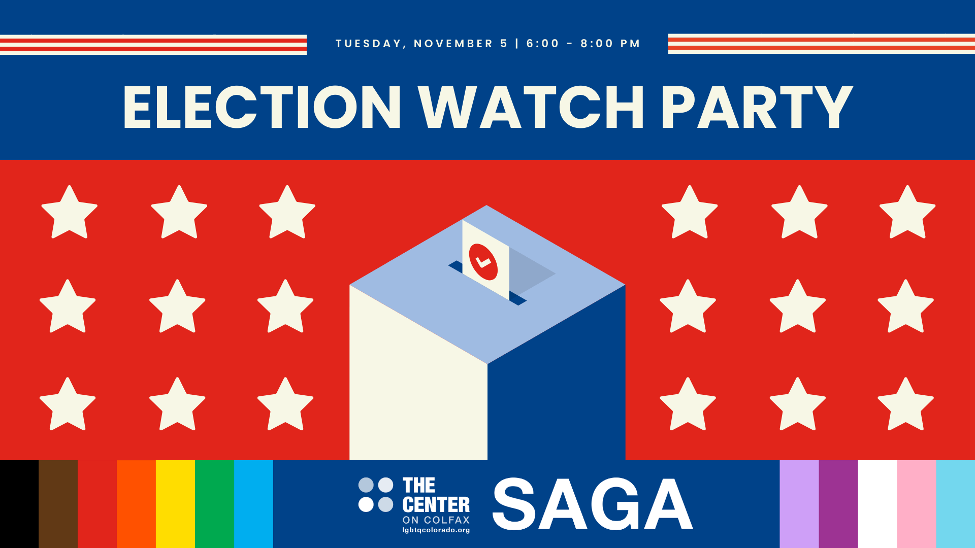 Saga's Election Watch Party - Tuesday, November 5, 2024, 6:00 - 8:00 PM