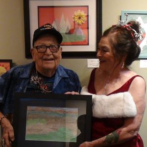 Ken Felts and Kathleen Kelleher at the Holiday Party and Art Show