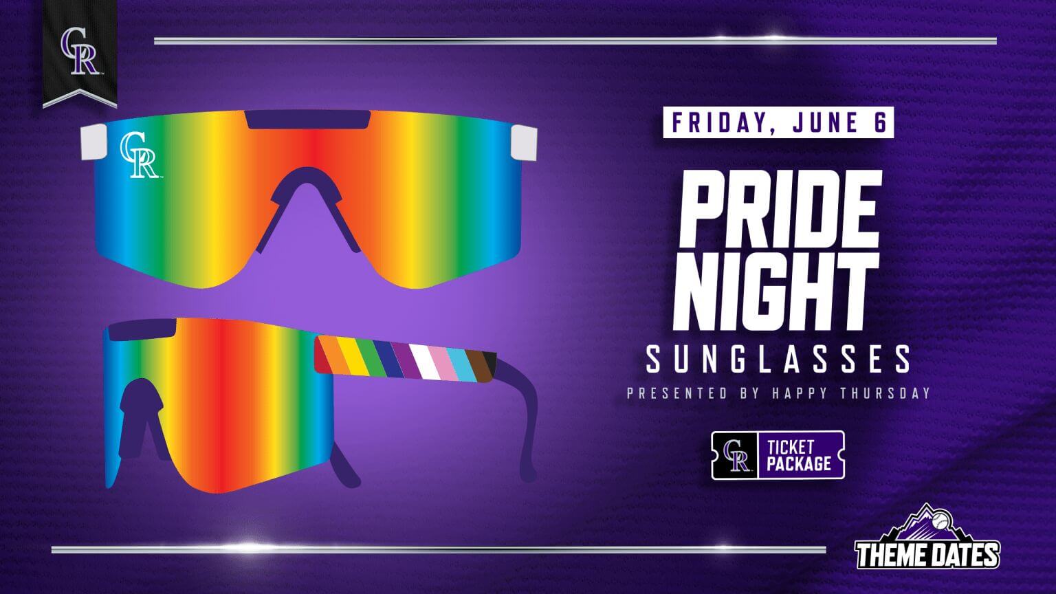 Pride Night at the Rockies - Friday, June 6, 6:40 PM